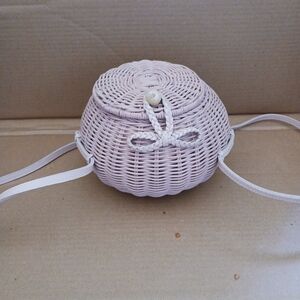 Ulla Johnson Pink Crossbody Wicker Basket Bag Women Great Condition